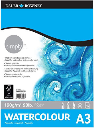 Rowney Simply Sulu Boya Blok 190gr - A3