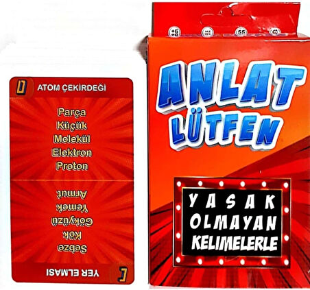 Anlat Lütfen Yasaklı Kelime Anlatma Oyunu Karları 55 Çift Yönlü Kart
