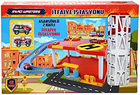 Masters İki Katlı Kule Asansörlü İtfaiye Garajı Renkli 6+