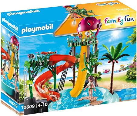 70609 Aile Eğlencesi Kaydıraklı Su Parkı, su oyuncağı, eğlenceli, yaratıcı rol yapma, oyun seti, 4 yaş ve üzeri çocuklar için uygundur