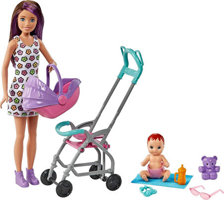 Skipper® Bebek Bakıcısı™ Mor Saçlı Bebek ve Oyun Seti, 3Y+, GXT34