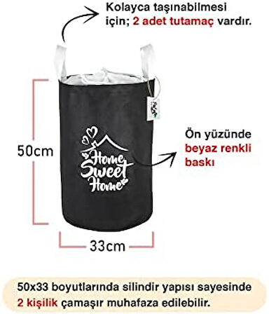 Çamaşır Sepeti - Katlanır Çamaşır Sepeti - Oyuncak Sepeti (Siyah)