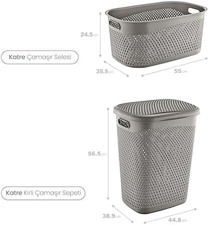 Katre Kirli Çamaşır Sepeti Ve Çamaşır Selesi Set Terra TRN-170-171-05