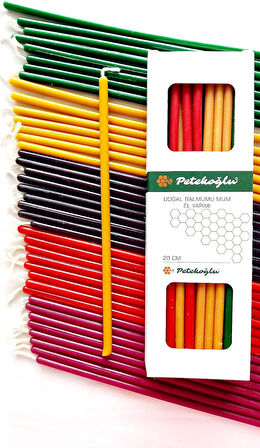 (40 Adet 5 Renk) Balmumu Mum Dilek Mumu Doğal Petek Ince Uzun Parti Rituel Doğum Günü Mumu Beeswax Candle (5 Renk Birlikte)