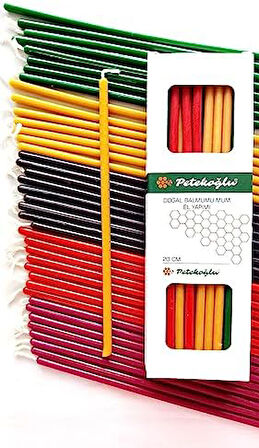 (40 Adet 5 Renk) Balmumu Mum Dilek Mumu Doğal Petek Ince Uzun Parti Rituel Doğum Günü Mumu Beeswax Candle (5 Renk Birlikte)
