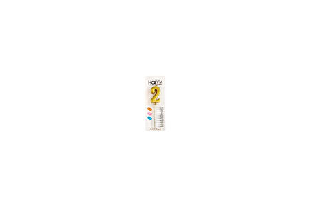 2 Yaş Gold Rakam Mum Altın Renk Doğum Günü Pasta Mumu 12 Cm bmcNM1114