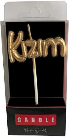 Yazılı Folyo Balon Şekilli Gold Mum mum1002-5