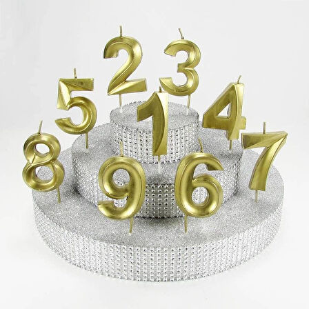 VİTRİNİ 9 Dokuz Rakamlı Gold (Altın) Mum 6.5 Cm