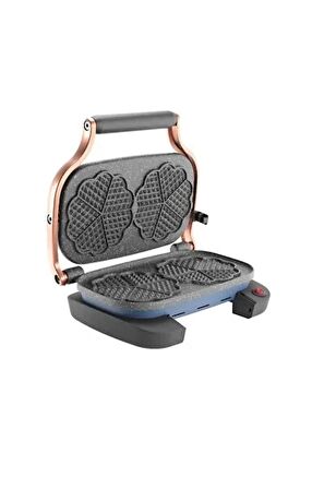 AKSU Vintage Waffle Makinesi İkili Mavi T62W