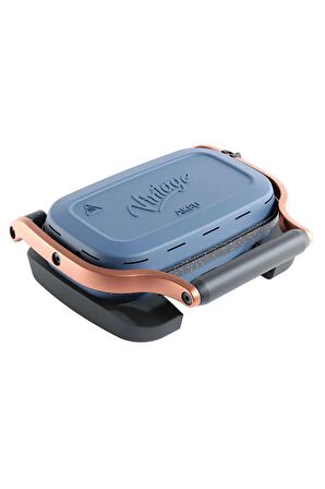 AKSU Vintage Waffle Makinesi İkili Mavi T62W