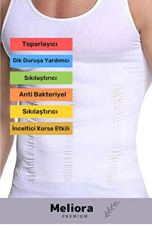 Bel Göğüs Göbek Jinekomasti Toparlayıcı Erkek Extra Göbek Sıkılaştırıcı Siyah Korse Atlet