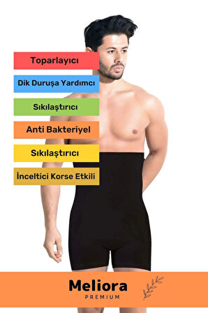 Özel Üretim Fit Görünüm Sağlayan İnceltici Rahat Atlet Ve Boxer İnceltici Erkek Korse 2'li Set