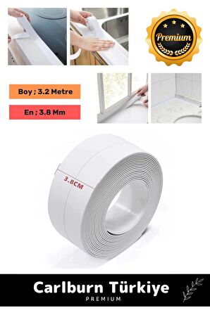 Premium Lavabo Küvet Pvc Su Geçirmez Sızdırmaz Dayanıklı Yağ Kenar Küf Önleyici 3.2m İzolasyon Bant