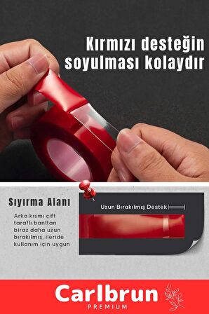 Premium Ekstra Güçlü Çok Amaçlı Çift Taraflı Tamir Cam Dış Mekan Montaj 1,5mt Silikon Şeffaf Bant