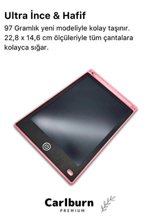 Premium Lcd Ekranlı Kalemli Dijital Çizim Tableti Yazı Tahtası Boyama Resim Akıllı Tablet 8,5 Inç