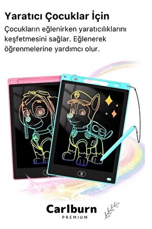 Premium Lcd Ekranlı Kalemli Dijital Çizim Tableti Yazı Tahtası Boyama Resim Akıllı Tablet 8,5 Inç