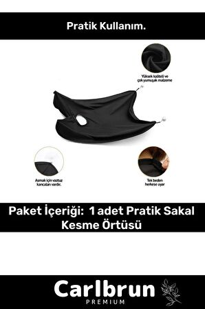 Premium Pratik Vakumlu Aynaya Yapıştırma Aparatlı Evde Saç Sakal Kesme Beyaz Tıraş Örtüsü