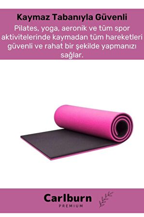 Özel Konfor Modeli Çift Taraflı Kaymaz Silinebilir Antibakteriyel Yoga Meditasyon Minderi 6,5mm Mat