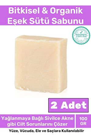 Özel %100 Doğal Bitkisel El Yüz Vücut Saç Cilt Orijinal Vegan 2'li Eşek Sütü Sabunu