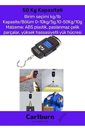 Deluxe Lcd Ekran Seyahat Bavul Ağırlık Tartı Dijital Çok Amaçlı Taşınabilir Bagaj Tartısı Max 50 Kg