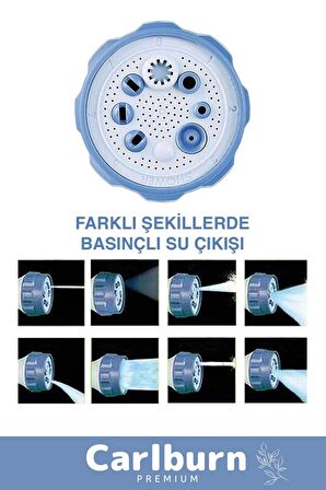 Premium Tazikli Basınçlı Deterjanlı Oto Yıkama Sistemi Makinesi Su Tabancası Sulama Başlığı 8 Modlu