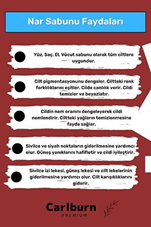 Özel %100 Doğal Organik Güzel Kokulu El Yüz Saç Vücut Cilt Orijinal Nar Sabunu