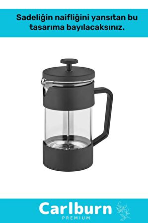 Özel Üretim Isıyı Uzun Süre Koruyan Süzgeçli Bitki Çayı Demliği Filtre Kahve French Press 200 ml