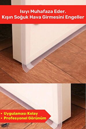 Rüzgar Kesici Ses Böcek Toz Önleyici Yalıtım Kapı Pencere Isı Izolasyon Şeffaf Şerit Bant 5mt 3 Adet