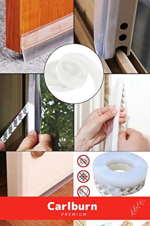 Rüzgar Kesici Ses Böcek Toz Önleyici Yalıtım Kapı Pencere Isı Izolasyon Şeffaf Şerit Bant 5mt 3 Adet