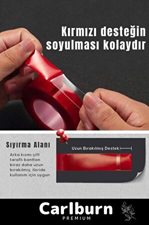 Premium Ekstra Güçlü Çok Amaçlı Çift Taraflı Tamir Dış Mekan Montaj 5mt Silikon Şeffaf Bant 1 Adet