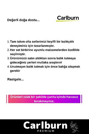 Özel Üretim Şık Taşıma Çantalı Hazır Kurulu Balık Tam Takım Hobi Kıyı Olta Seti - 3m Kamış Hediyeli