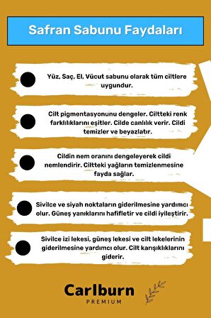 Özel Üretim %100 Doğal Koku Yüz Cilt Beyazlatıcı Organik Nemlendirici Safran Sabunu 1 Adet
