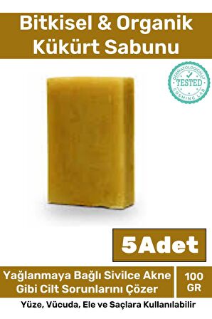 Özel Üretim %100 Doğal Koku Yüz Cilt Beyazlatıcı Organik Nemlendirici Kükürt Sabunu 5 Adet