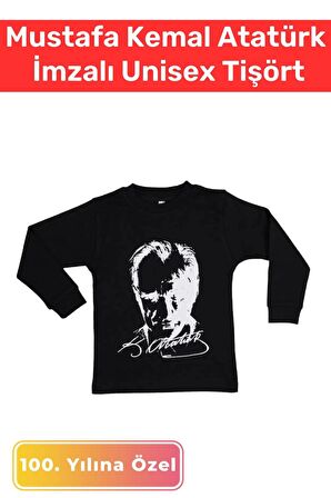 Özel Üretim Premium 30 Ağustos 29 Ekim 10 Kasım Mustafa Kemal Atatürk İmzalı Çocuk Unisex Sweatshirt