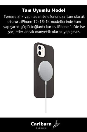 iPhone 11 12 13 14 15Uyumlu Magsafe Kablosuz Hızlı Şarj Aleti Tam Uyumlu Wireless Charger Adaptörü