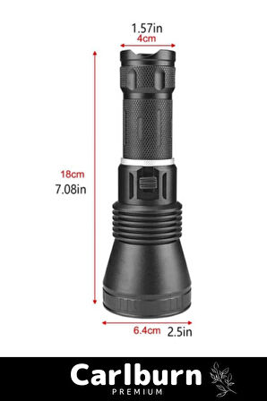 Premium Seri 750 Metre Menzilli Ultra Yüksek Aydınlatma 1200 Lümen Profesyonel Şarjlı El Feneri