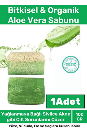 Özel %100 Doğal Koku Yüz Cilt Beyazlatıcı Organik Nemlendirici Kabak Lifli Aloe Vera Sabunu 1 Adet