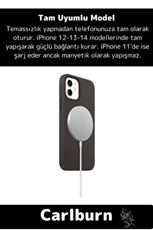 iPhone 11 12 13 14 15 Magsafe Kablosuz Hızlı Şarj Aleti Apple Tam Uyumlu Wireless Charger Adaptörü