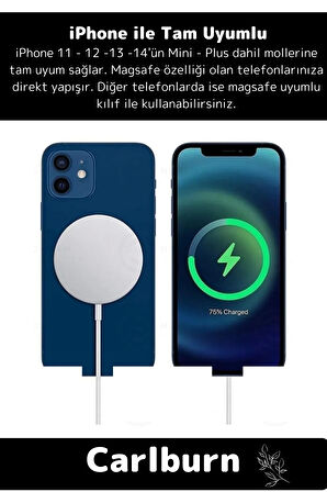 iPhone 11 12 13 14 15 Magsafe Kablosuz Hızlı Şarj Aleti Apple Tam Uyumlu Wireless Charger Adaptörü