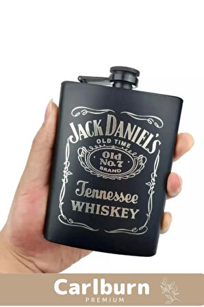 Özel Üretim Jack Daniels Uzun Süre Soğuk Tutan Kahve Çelik Kutulu 1 Matara 4 Shot Bardak Hediye Seti