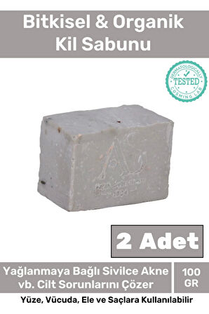Özel Üretim %100 Doğal Güzel Kokulu El Yüz Saç Vücut Cilt Orijinal Kil Sabunu - 2 Adet
