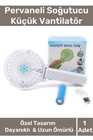 Cep Boyu Usb Şarjlı 3 Kademeli Sessiz Taşınabilir Mini Fan Pervaneli Soğutucu Küçük Vantilatör