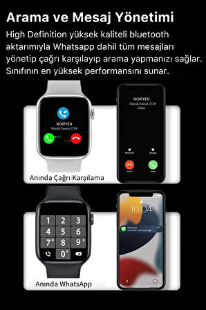 Su Geçirmez 45mm T700s Simli Watch 7 Ios Android Sağlık Sensörlü Bluetooth Aramalı Alarm Akıllı Saat