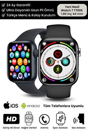 Su Geçirmez 45mm T700s Simli Watch 7 Ios Android Sağlık Sensörlü Bluetooth Aramalı Alarm Akıllı Saat