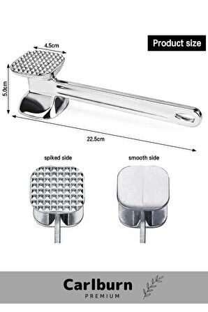 Premium Seri Paslanmaz Çelik Yüksek Kaliteli Kolay Temizlenir Et Dövme Çekici Çift Taraflı
