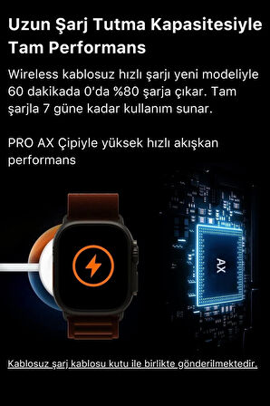 Watch 8 Ultra Series Ios Android Uyumlu Spor Sağlık Sensörlü 45mm Ultra Akıllı Saat