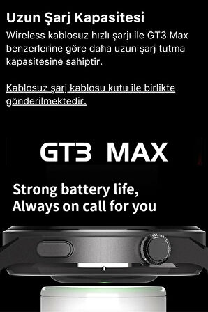 Premium Full HD Ios Android Uyumlu GT3 Max Spor Sağlık Sensörlü Watch 3 Kordonlu Akıllı Saat