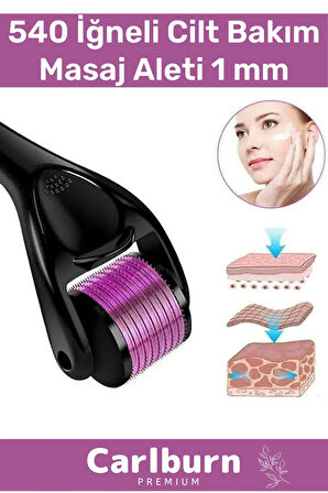 Özel Üretim Derma Roller Titanyum Uçlu 540 İğneli Cilt Bakım Vücut Yenileme Masaj Aleti 1 mm