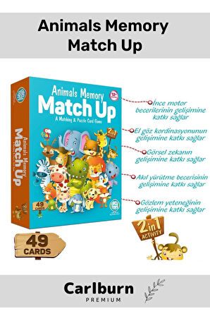 Özel Üretim Zeka Geliştirici Eğitici Çocuk El Göz Kordinasyonu Animals Memory Match Up