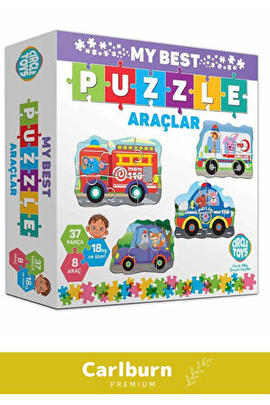 Özel Üretim 37 Parça 8 Araçlı Okul Öncesi Oyuncak Eğitici Öğretici Oyuncak Araçlar Puzzle